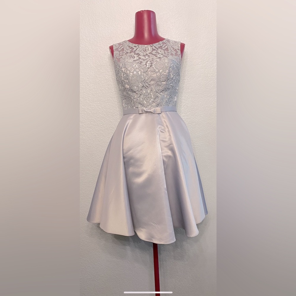 Elegant Silver Lace Wedding Dress